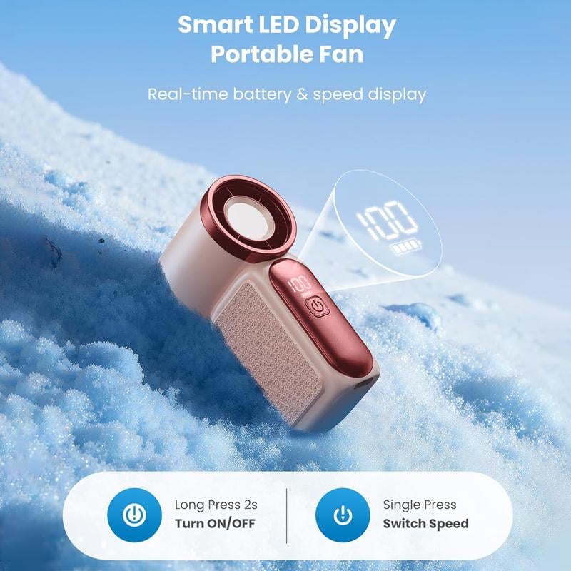 🥳2026 HOT SALE🥳💞50K+ SOLD!💨❄️ ! Turbo Handheld Fan – 8000 RPM, 5 speeds, LED display. 500mAh battery. Pocket‑sized power! 🌬️✨