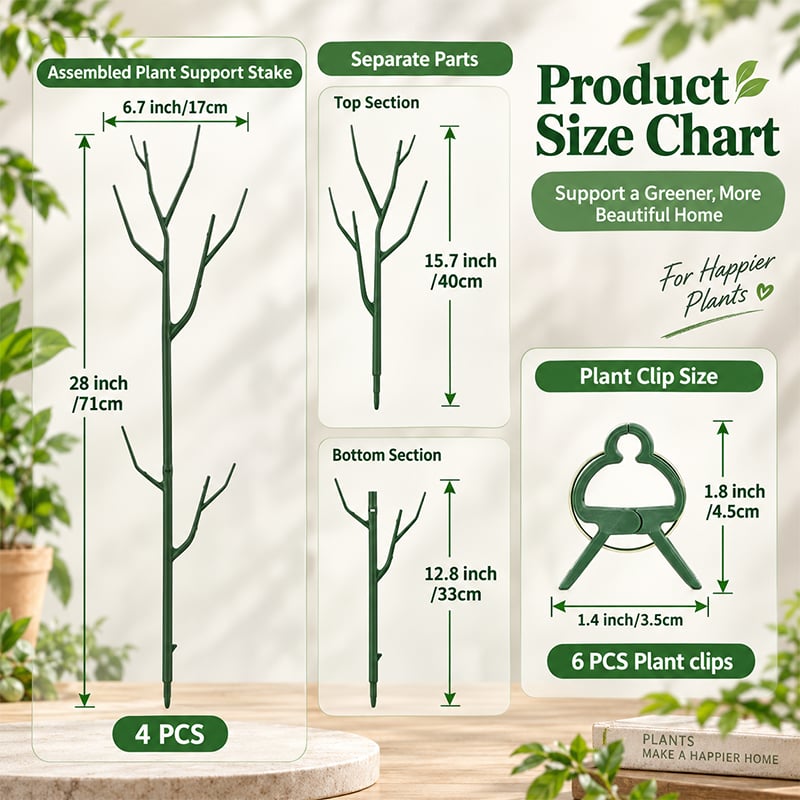 🔥Adjustable Plant Support Stakes – Easy Climbing Support for Indoor & Outdoor Plants
