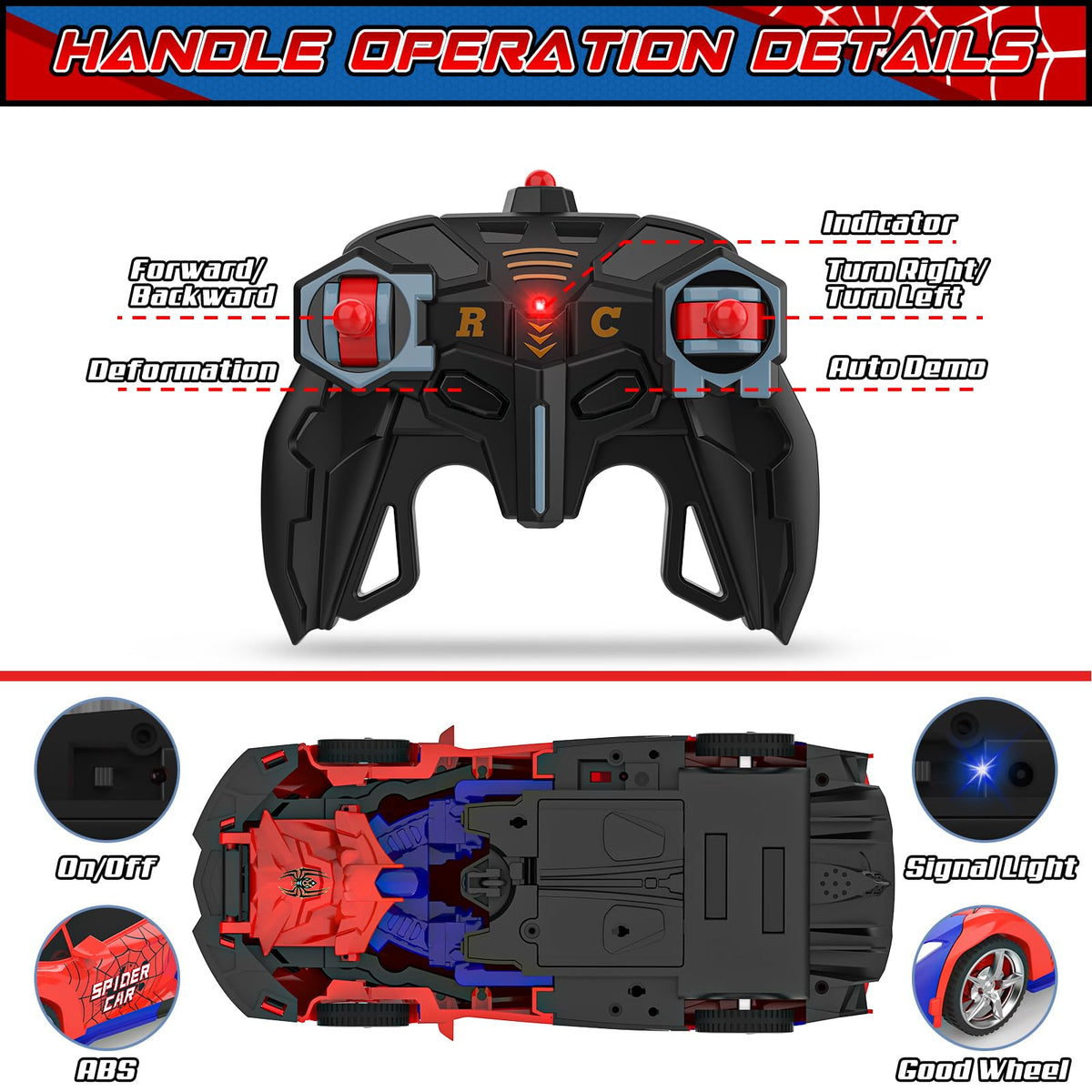 BLUEJAY Transform RC Cars for Boys 3-12, 2.4Ghz Remote Control Car | 1:18 Scale Transforming Robot, One-Button Deformation 360° Rotation Car Toy Gifts for Boys