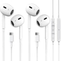 2 Packs USB C Headphones for iPhone 18/17/16/15 Pro Max Plus Type C Earphones with Microphone & Remote Noise Cancelling for iPhone 18 17 16 15 Pro Max Plus,iPad,Galaxy S26/S25/S24/Ultra Note 10/20