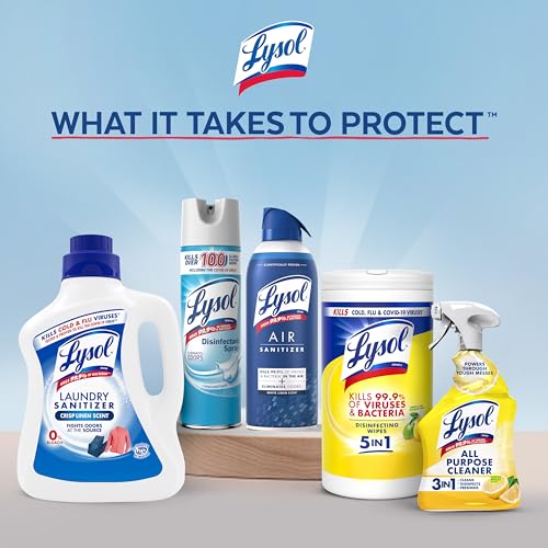 Lysol All Purpose Cleaner Spray, Disinfectant, Lemon, 32oz | Multipurpose Cleaner, Sanitizer & Disinfectant Spray, Degreaser, Multi-Surface Kitchen & Bathroom Cleaner, Cleaning Supplies