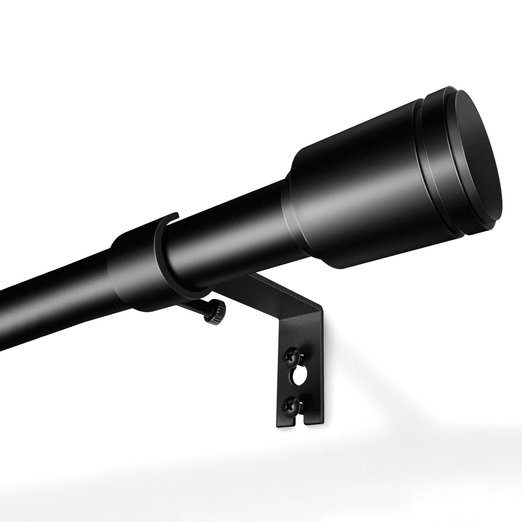 Curtain Rods 30-90 Inch, Adjustable Black Curtain Rods for Windows 1 Pack