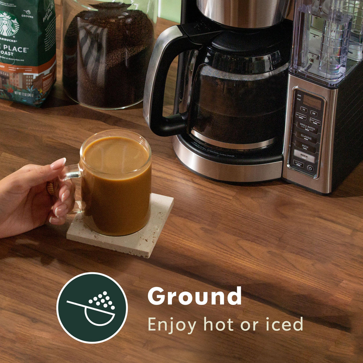 Starbucks Ground Coffee, Dark Roast Hot or Iced Coffee, French Roast, 28 oz | 100% Arabica ground coffee; Dark Roast French Roast; 1 bag, 28 oz