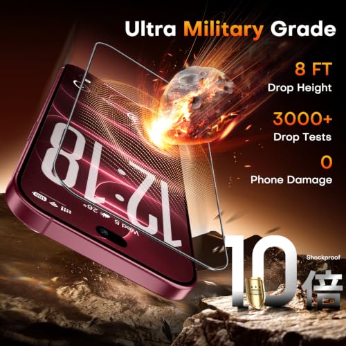 TOCOL for iPhone 18 Pro Screen Protector, Easy Installation | Bubble-Free, 9H+ Tempered Glass, 8FT Military Grade Shatterproof, Anti-Scratch, Case Friendly HD Clear 6.3" 2 Pack