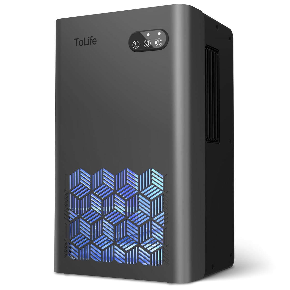 ToLife Dehumidifier, 1000 Sq Ft 95 oz Tank with Sleep Mode, Auto Shutoff | Portable for Home, Bedroom, Bathroom and Basement with 7-Color LED Light, Grey