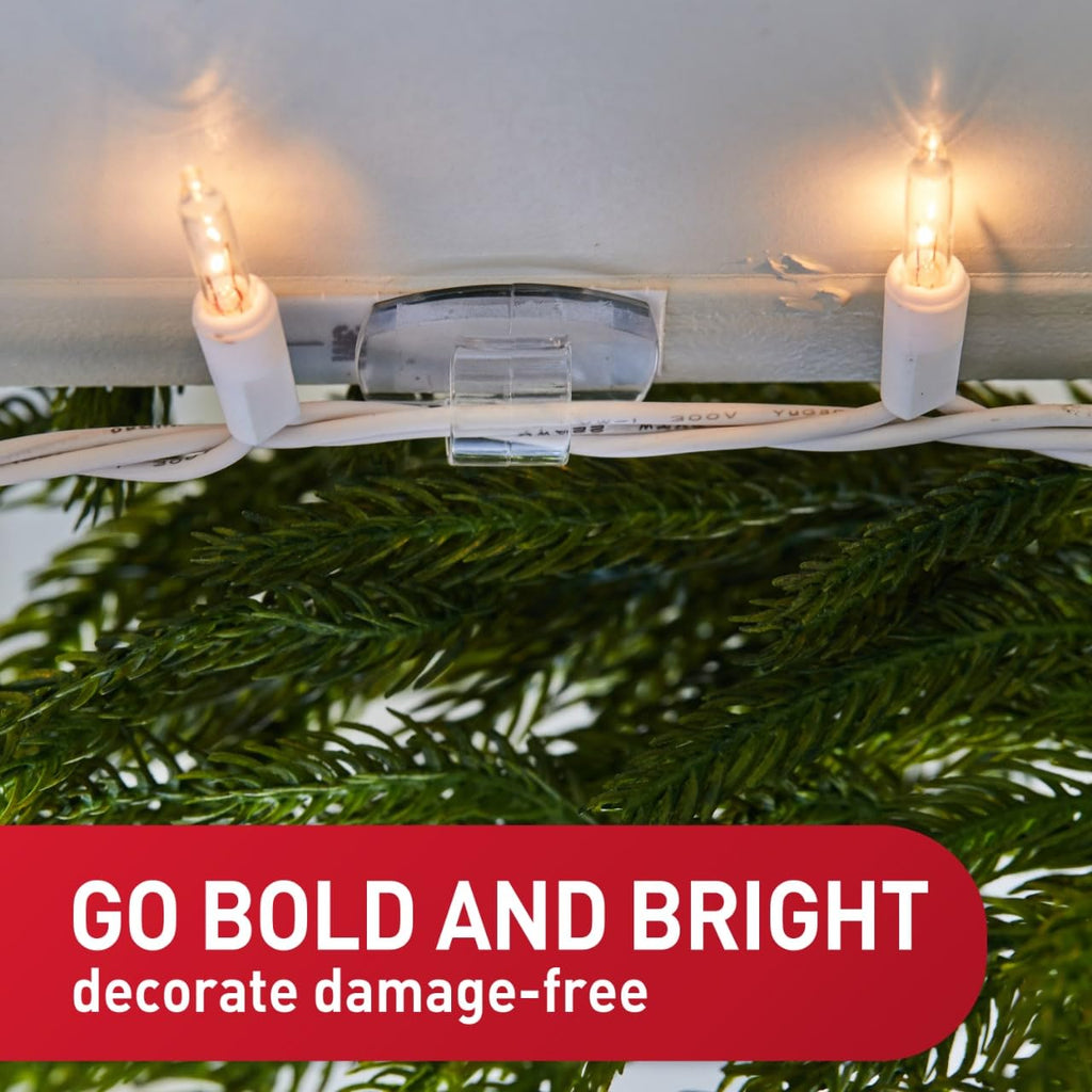 Command Outdoor Light Clips, Clear, 20 Clips, 24 Weather Resistant Strips | Damage-Free Hanging Light Clips with Adhesive Strips, No Tools Mini Wall Hooks for Hanging Decorations in Living Spaces