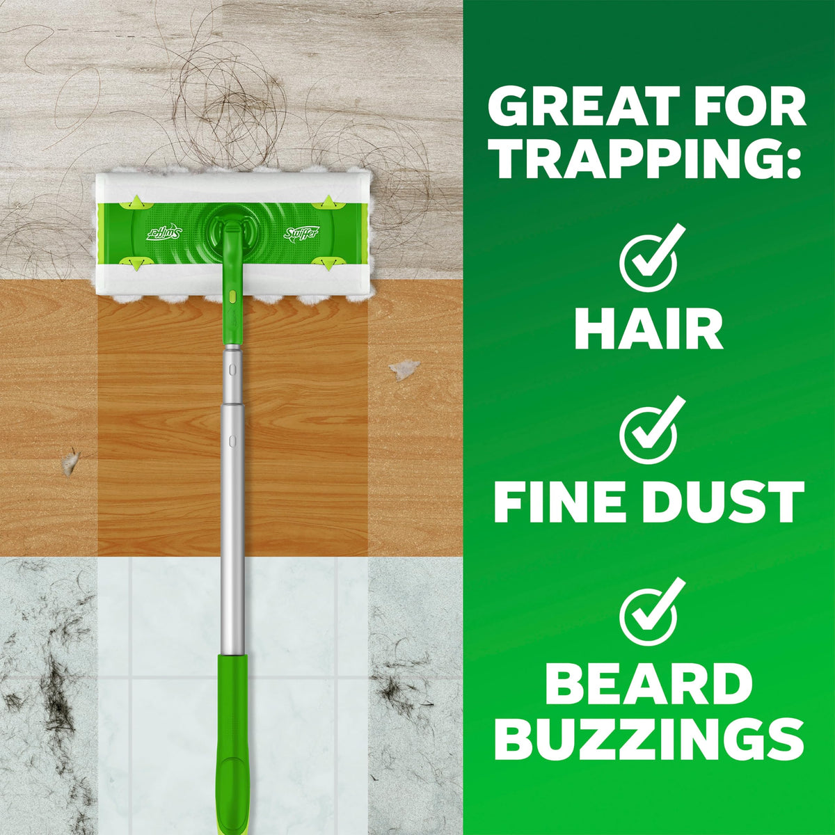 Swiffer Sweep + Mop, Dry Pads Refill, Floor Cleaner for Dirt, Dust, Hair, Cleaning Cloths for Mopping Home, Bathroom, Kitchen, Dust Mop, Floor Duster, Unscented, 52ct