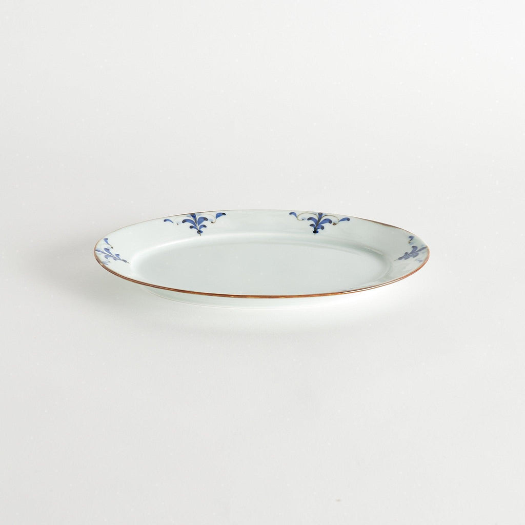 Floral Leaves Oval Dinner Plate