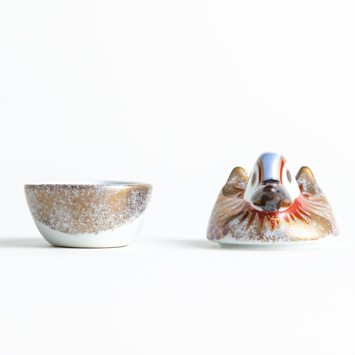 Golden Drake and Hen Condiment Bowl Set