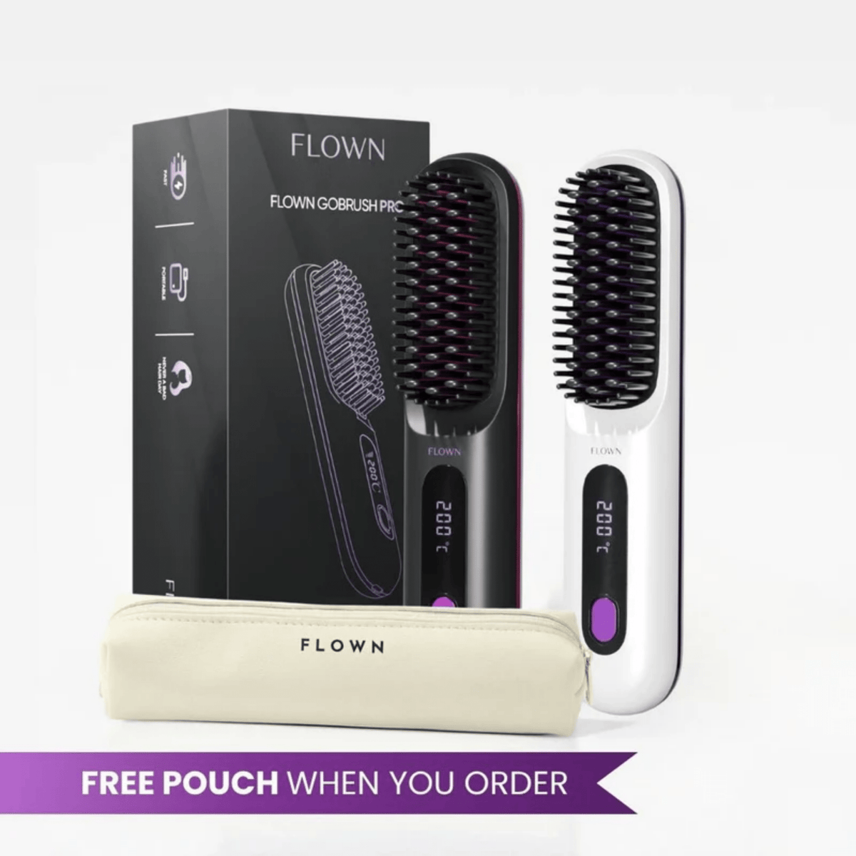 [NEW] FLOWN Portable Straightener Brush - GoBrush PRO