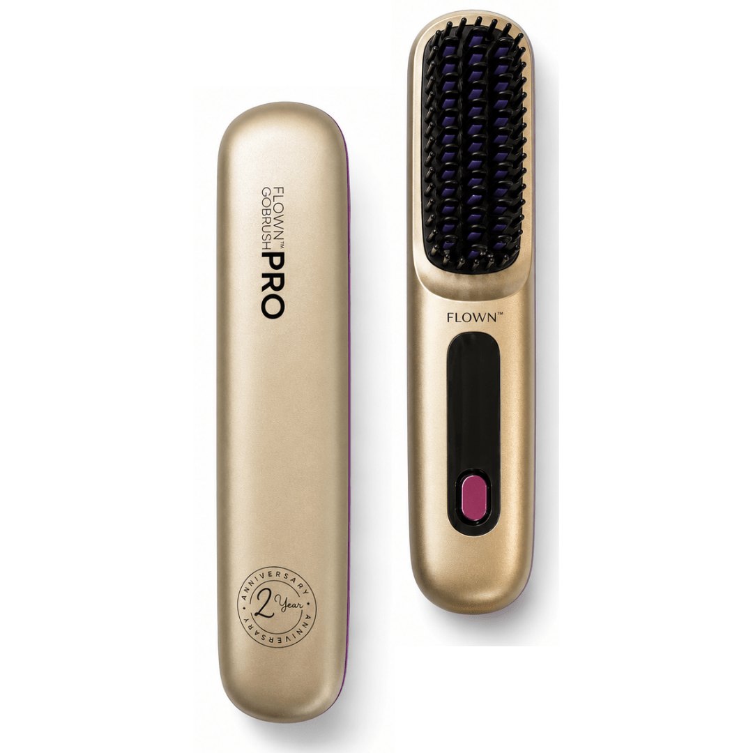 [NEW] FLOWN Portable Straightener Brush Gold - GoBrush PRO