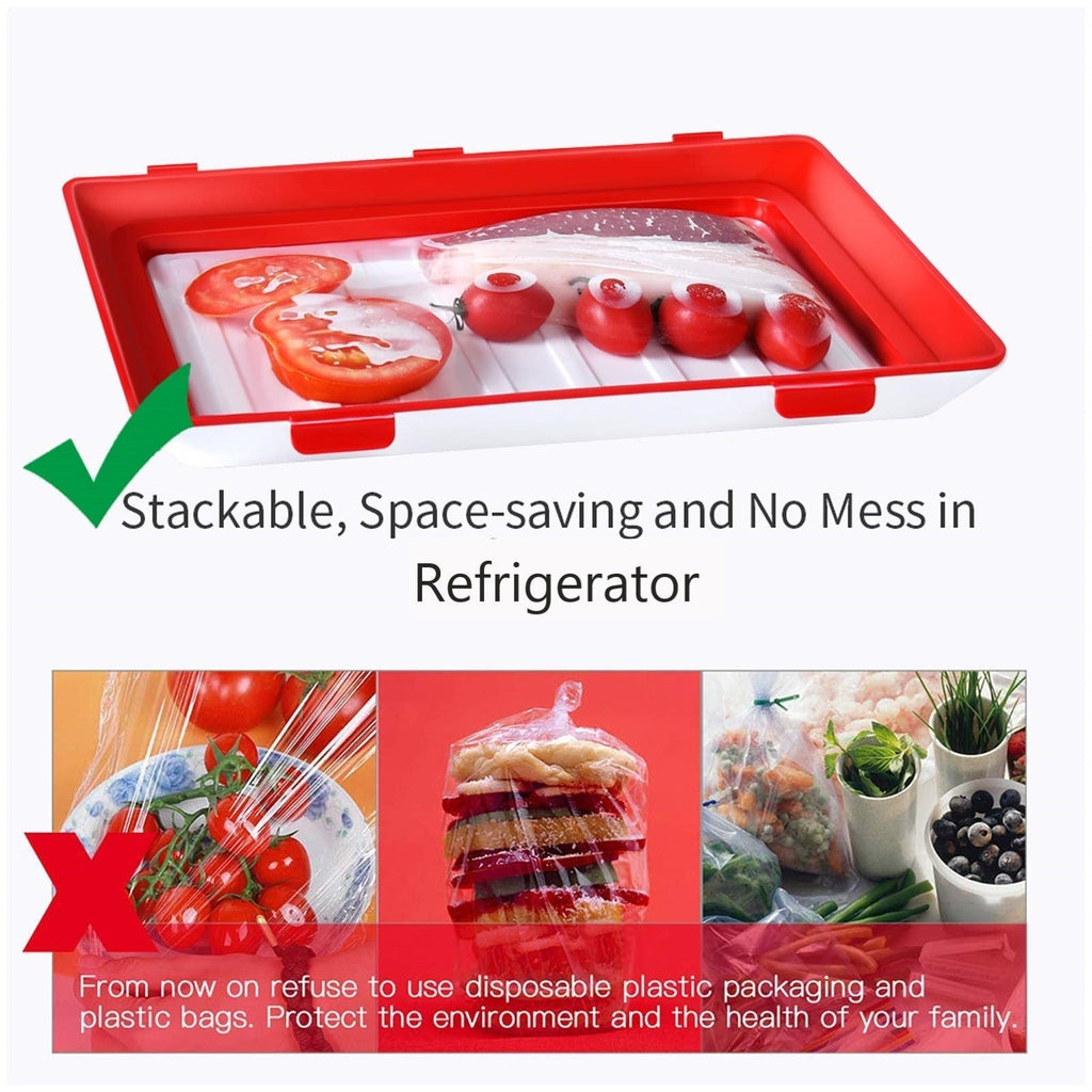 Reusable Fresh-keeping Food Preservation Vacuum-sealed Tray (2 pcs)