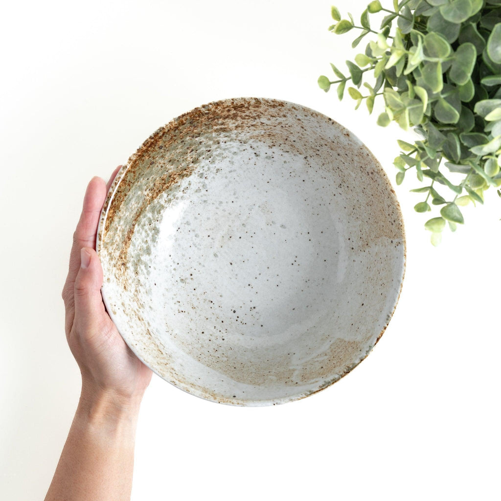 Rustic Earth-Tone Flared Small Ramen Bowl