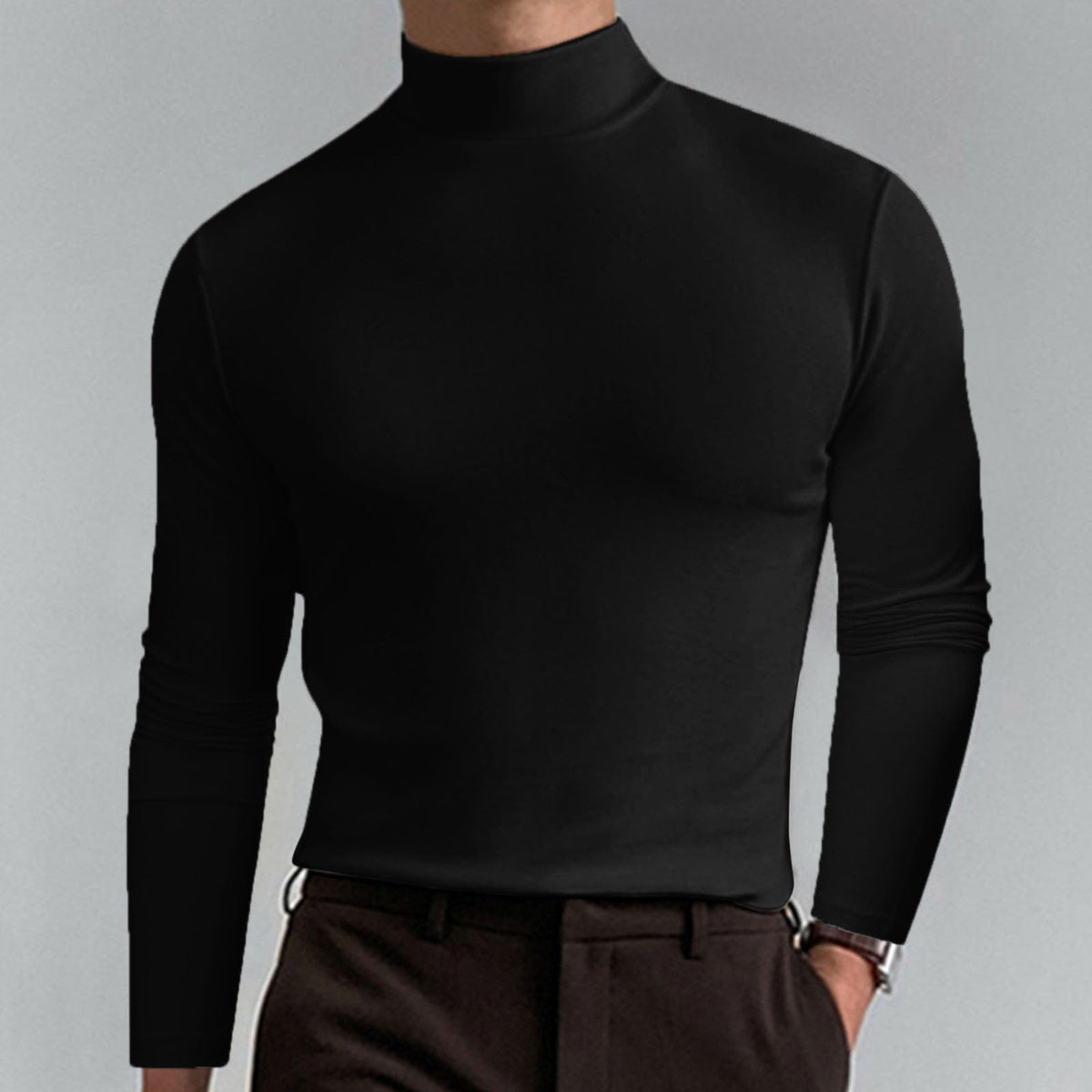 🔥HOT SALE 60% OFF🔥Mens High Neck Slim Fit Long Sleeve T-shirt